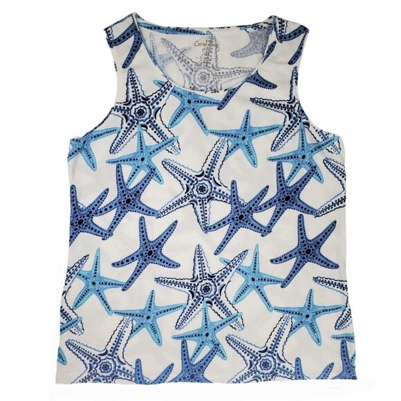 Coral Bay starfish print tank top / Women's Petite Medium / NWOT New without tag - Picture 1 of 4